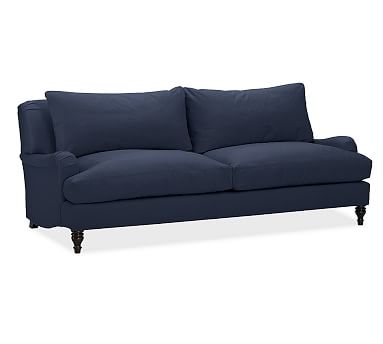 Carlisle Upholstered Sofa 82", Polyester Wrapped Cushions, Performance Twill Cadet Navy - Image 0