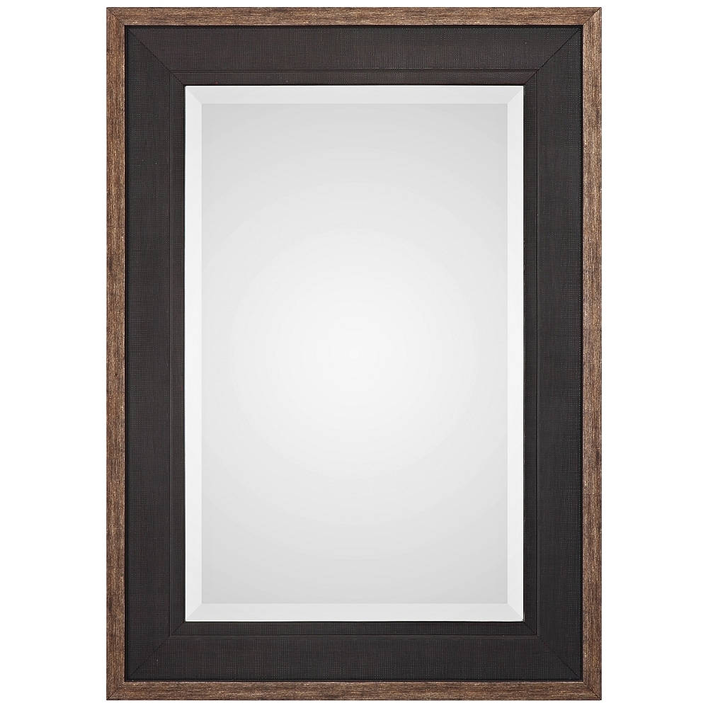 Uttermost Staveley Rustic Black 30" x 42" Wall Mirror - Style # 58J71 - Image 0