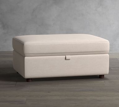 Ultra Lounge Roll Arm Upholstered Storage Ottoman, Polyester Wrapped Cushions, Performance Everydayvelvet(TM) Navy - Image 1