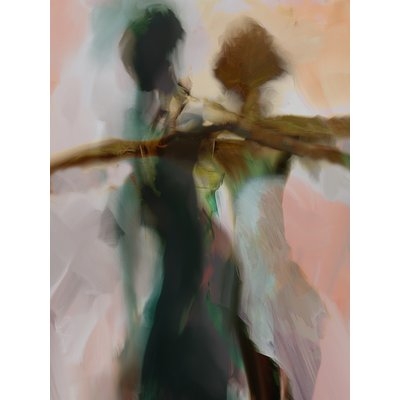 'Abstract Silhouette of Female Dancers' Painting Print on Wrapped Canvas - Image 0