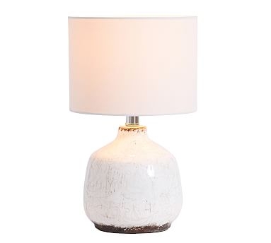 Bethany Ceramic 15" Small Table Lamp, Ivory with Moss Green - Image 0