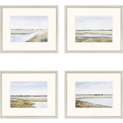 'Marshes Giclee' 4 Piece Framed Painting Print Set - Image 0
