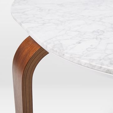 Leigh Coffee Table, Marble / Walnut - Image 3