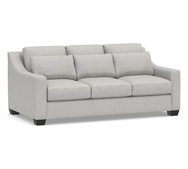York Slope Arm Upholstered Deep Seat Sofa 81" 3-Seater, Down Blend Wrapped Cushions, Basketweave Slub Ash - Image 0