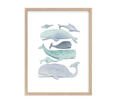 Minted(R) Blue Whales Wall Art by Kelsey Carlson; 18x24, Natural - Image 0