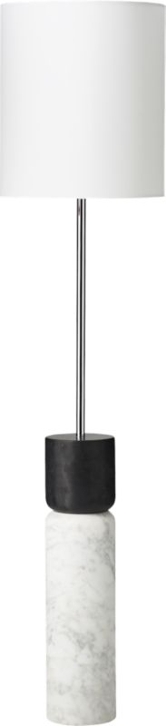 Stacked Grey and White Marble Floor Lamp - Image 2