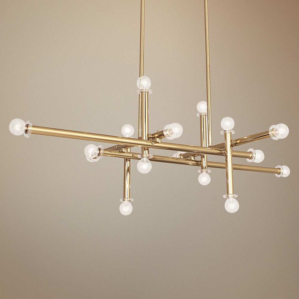 Milano 48" Wide Polished Brass 16-Light Linear Chandelier - Style # 66M25 - Image 0