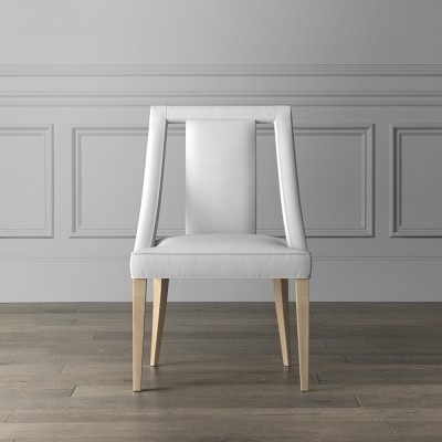 Sussex Dining Side Chair, Perennials Performance Canvas, Grey, Ebony Leg - Image 2