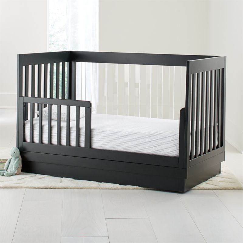 Babyletto Harlow Acrylic and Black 3-in-1 Convertible Crib - Image 1