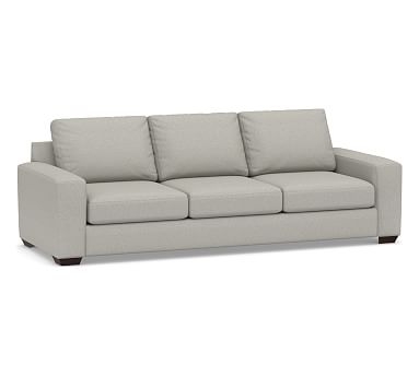 Big Sur Square Arm Upholstered Grand Sofa 105", Down Blend Wrapped Cushions, Performance Boucle Pebble - Image 0