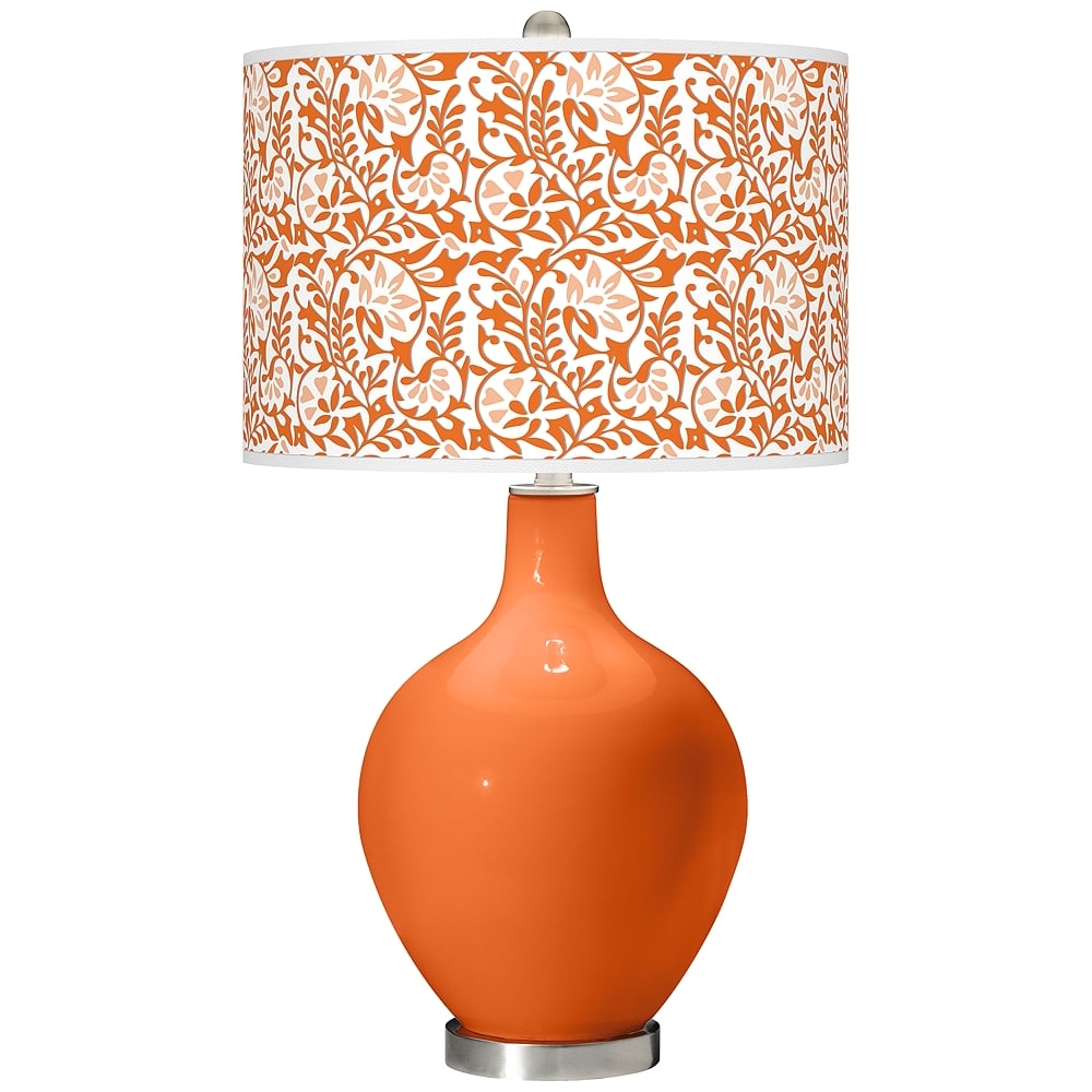 Color Plus Ovo 28 1/2" Gardenia Shade Invigorate Orange Table Lamp - Image 0