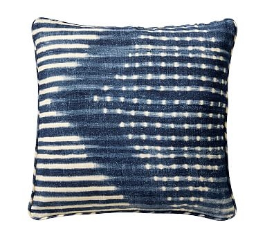 Shibori Diamond Pillow, Blue, 20" - Image 0