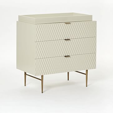 Audrey 3-Drawer Changing Table And Topper, Parchment - Image 0