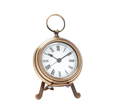 Pocket Watch Clock, Small, Brass - Image 0