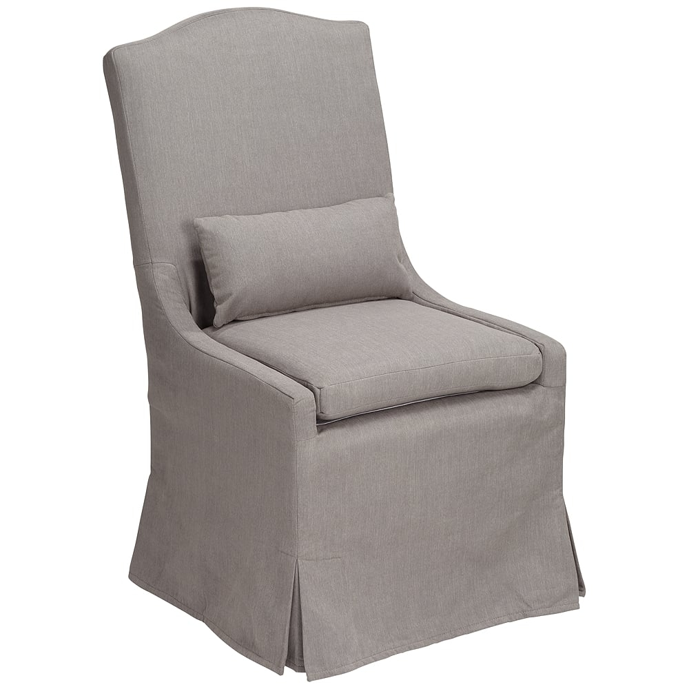 55 Downing Street Juliete Peyton Slate Gray Slipcover Dining Chair - Image 0