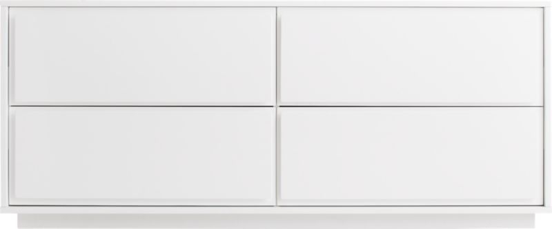 Gallery Low 4-Drawer White Dresser - Image 1