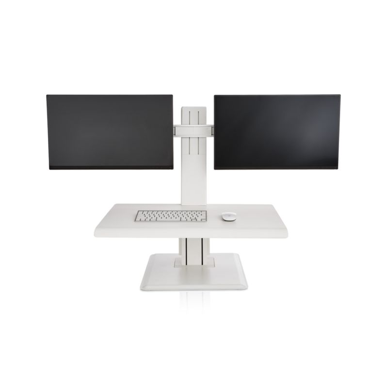 Humanscale ® White Dual Monitor Quickstand Eco Standing Desk Converter - Image 9