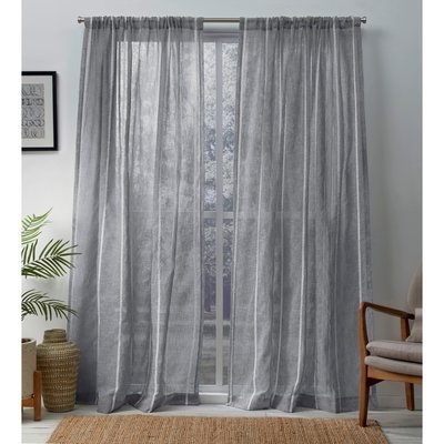 Derwin Striped Sheer Rod Pocket Curtain Panels (set of 2) - Image 0