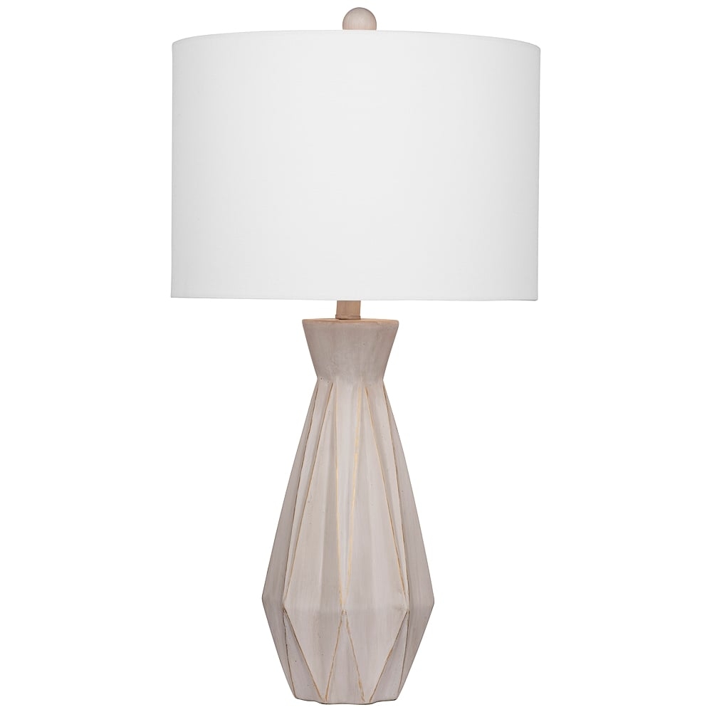 Branka Cement with Gold Lines Stone LED Table Lamp - Image 0