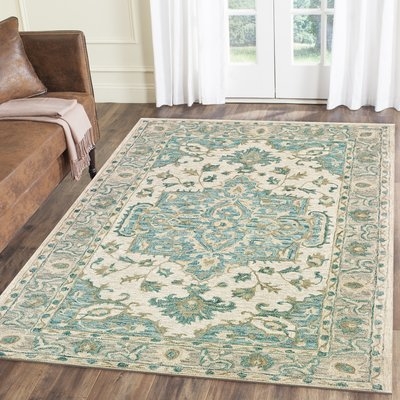 Adelbert Hand-Tufted Turquoise/Gray Area Rug - Image 0