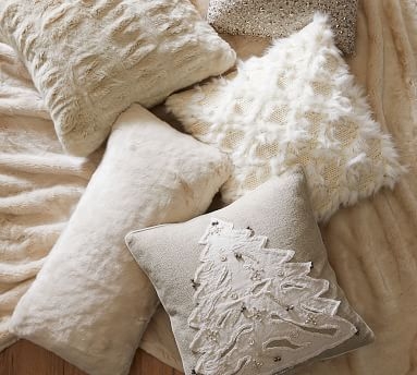 Faux Fur Pillow Cover, 18", Gray Ombre - Image 3