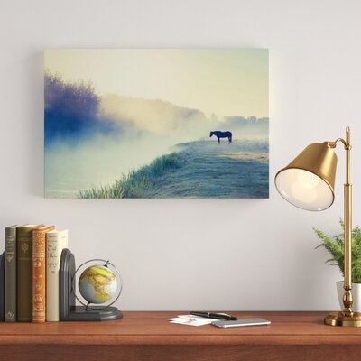 'Horse in The Fog' Painting Print on Wrapped Canvas - Image 0