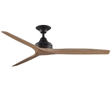 60" Spitfire Indoor/Outdoor Ceiling Fan, Dark Bronze Motor with Natural Blades - Image 0