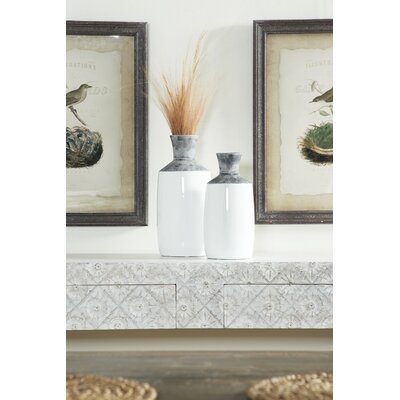Fairman Textured Matte Ceramic 2 Piece Table Vase Set - Image 0