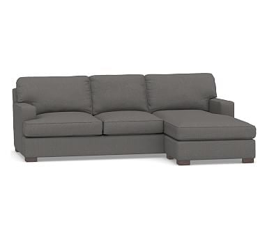 Townsend Square Arm Upholstered Sofa with Reversible Storage Chaise Sectional, Polyester Wrapped Cushions, Performance Brushed Basketweave Slate - Image 0