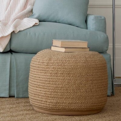 Braided Natural Indoor/Outdoor Pouf 20"W x 14"H - Image 0
