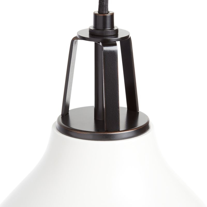 Maddox White Bell Small Pendant Light with Black Socket - Image 1