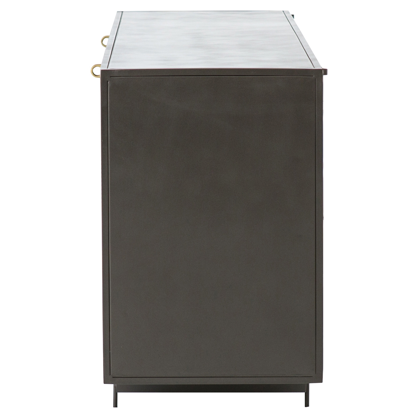 Emma Mid Century Durable 4 Door Brass Patina Grey Steel Body Sideboard - Image 4
