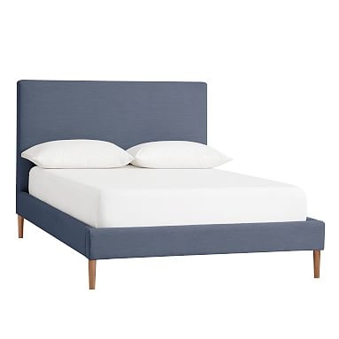 Ellery Upholstered Bed, Full, Enzyme Washed Canvas Storm Blue - Image 0