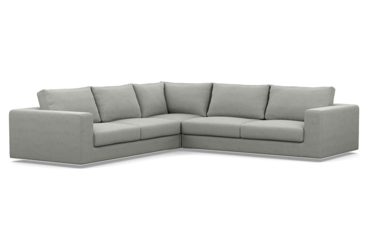 Walters Corner Sectional with Grey Ecru Fabric and down alt. cushions - Image 1