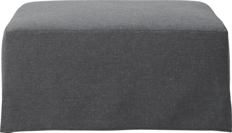 Slipcover Grey Modular Ottoman - Image 1