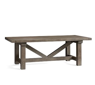 Landon Reclaimed Wood Extending Dining Table, Rustic Gray, 86"L x 42"W - Image 0