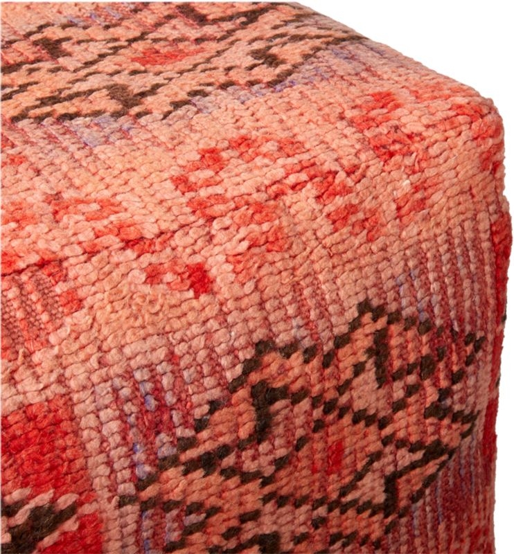 Moroccan Pink/Red Vintage Pouf/Floor Cushion - Image 4