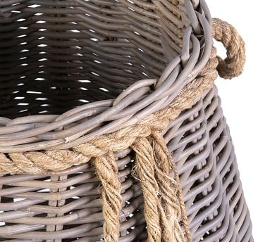 Theron Graywash Woven Basket, Small - Image 4