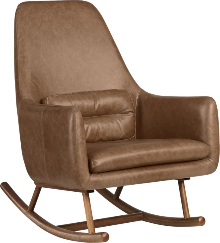 SAIC Quantam Cognac Leather Rocking Chair - Image 2
