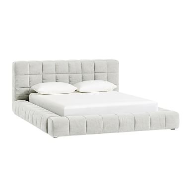 Baldwin Upholstered Platform Bed, Queen, Tweed Ivory - Image 0