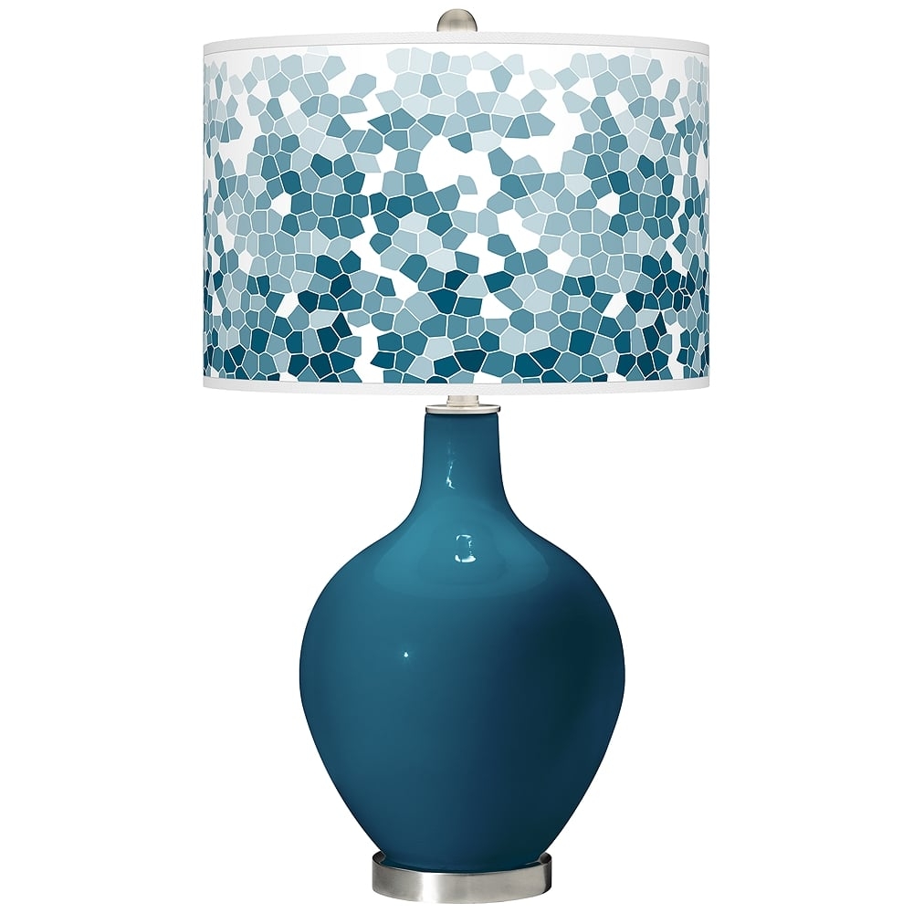 Color Plus Ovo 28 1/2" High Oceanside Mosaic Giclee Ovo Table Lamp - Image 0