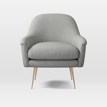 Phoebe Chair, Heathered Crosshatch, Feather Gray - Image 0