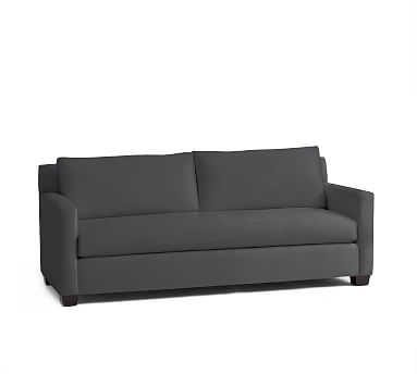 York Square Arm Upholstered Sofa 80.5" 2X1, Down Blend Wrapped Cushions, Premium Performance Basketweave Charcoal - Image 0