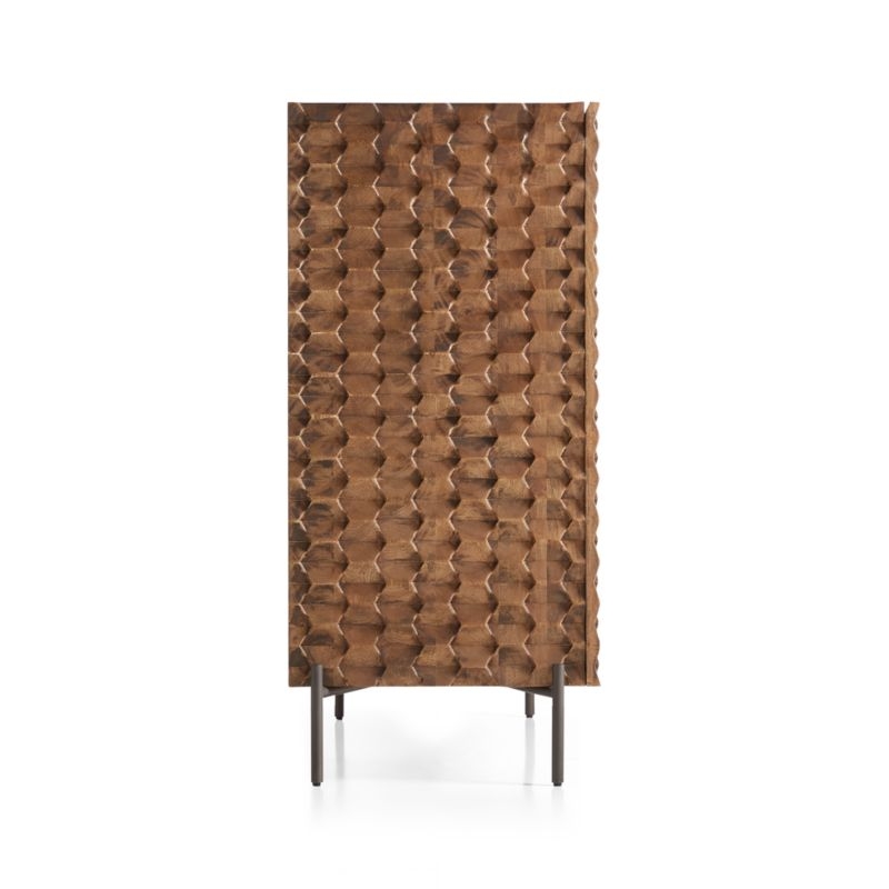Raffael Carved Wood Bar Cabinet with Storage - Image 6