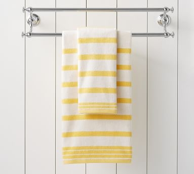 Ellert Stripe Organic Hand Towel, Navy Blue - Image 3