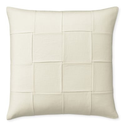 Bailey Woven Linen Pillow Cover, 22" X 22", Oyster - Image 0