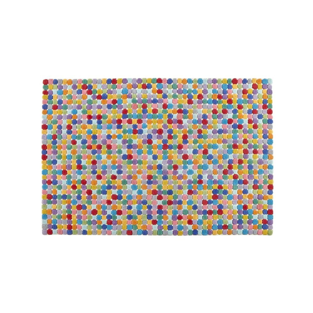 Hand-Tufted Rainbow Polka Dot Kids Colorful Rug 4x6 - Image 0