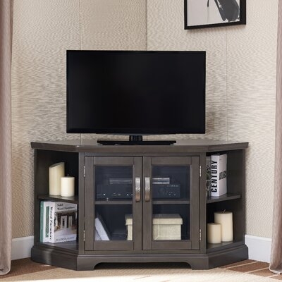 Corner TV Console With Bookcases,  Fits TVs Up To 50 - Image 0