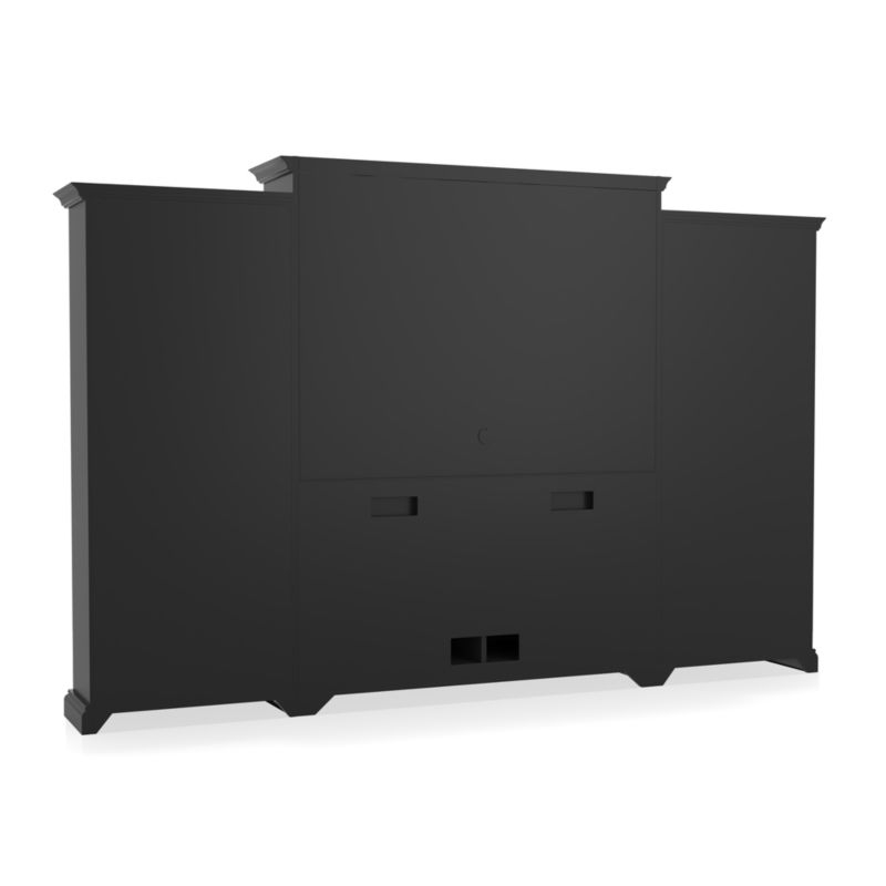 Cameo 4-Piece Modular Bruno Black Glass Door Wall Unit with Storage Bookcases - Image 4