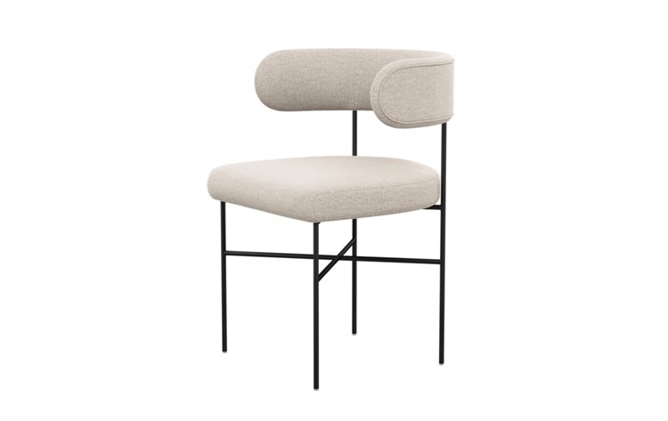 Audrey Dining Chair with Linen Fabric and Matte Black legs - Image 4